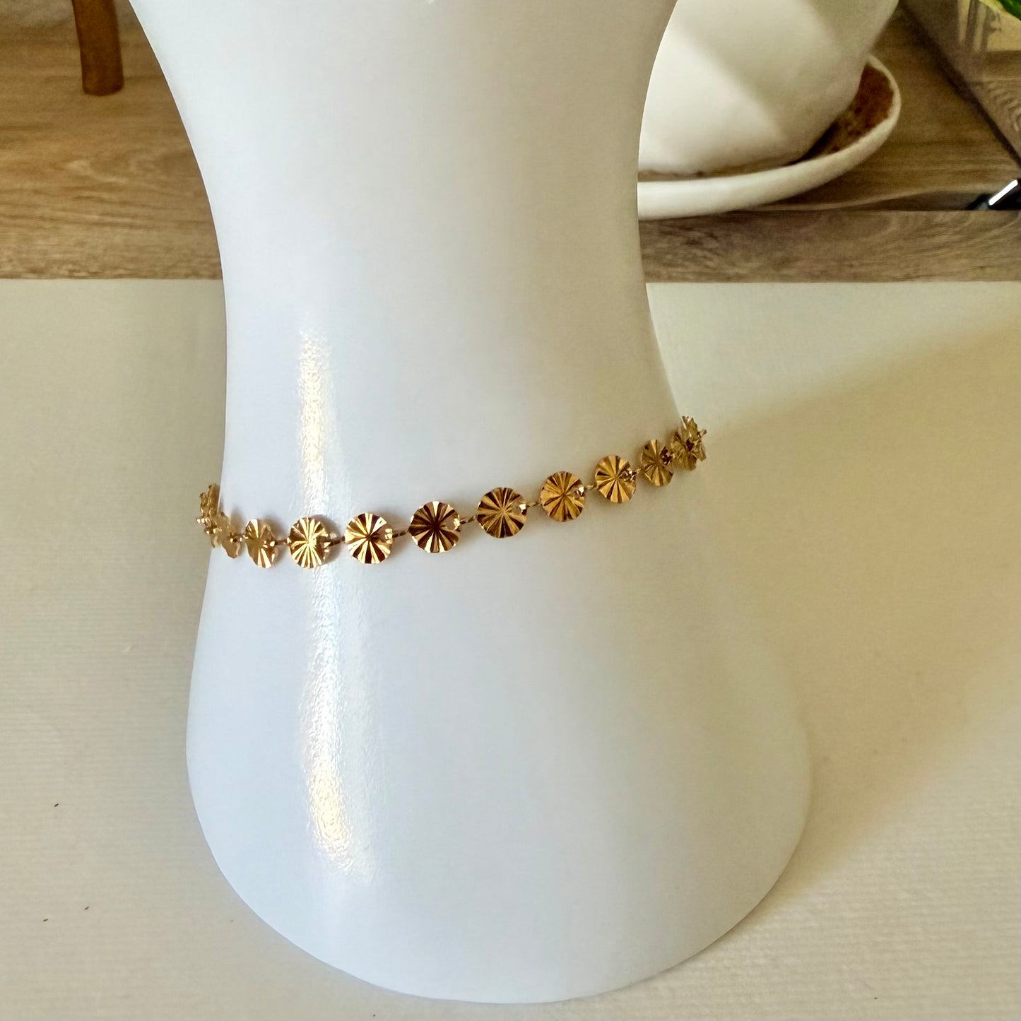 Sunburst Coin Chain Bracelet | Stainless Steel Collection