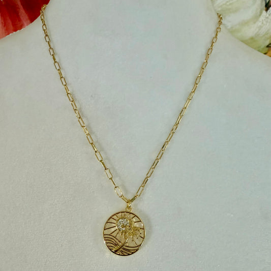 Island Radiance Pendant Necklace | Gold Filled Collection