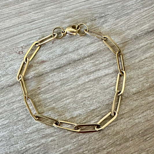 SS Paperclip Chain Bracelet | Stainless Steel Collection by Bella Adornia