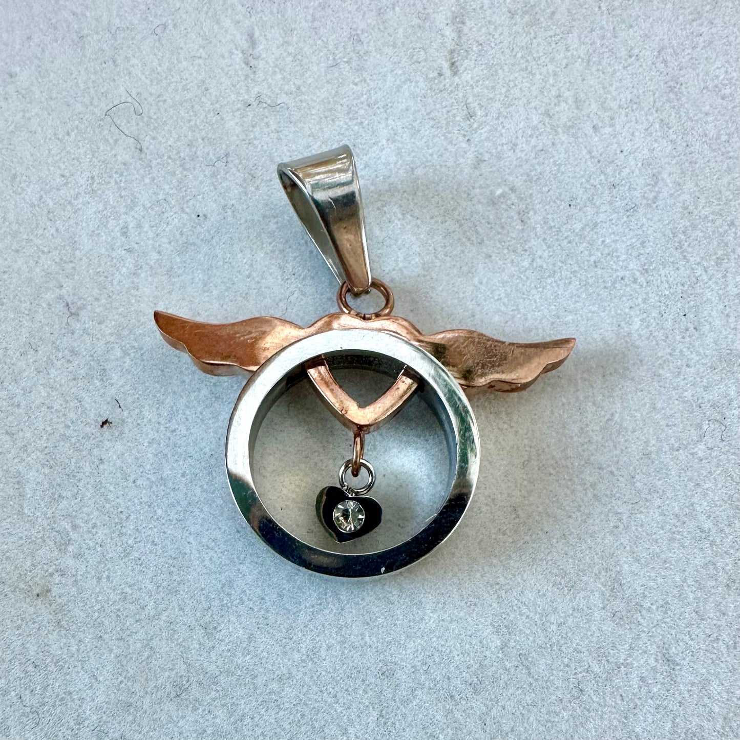 SS Wings and Heart Pendant | Stainless Steel Pendant Collection