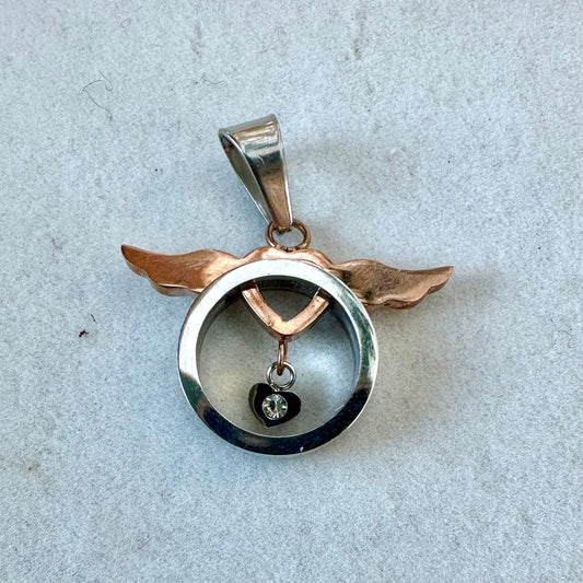 SS Wings and Heart Pendant | Stainless Steel Pendant Collection