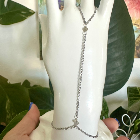 Golden Aura Gemstone Hand Chain