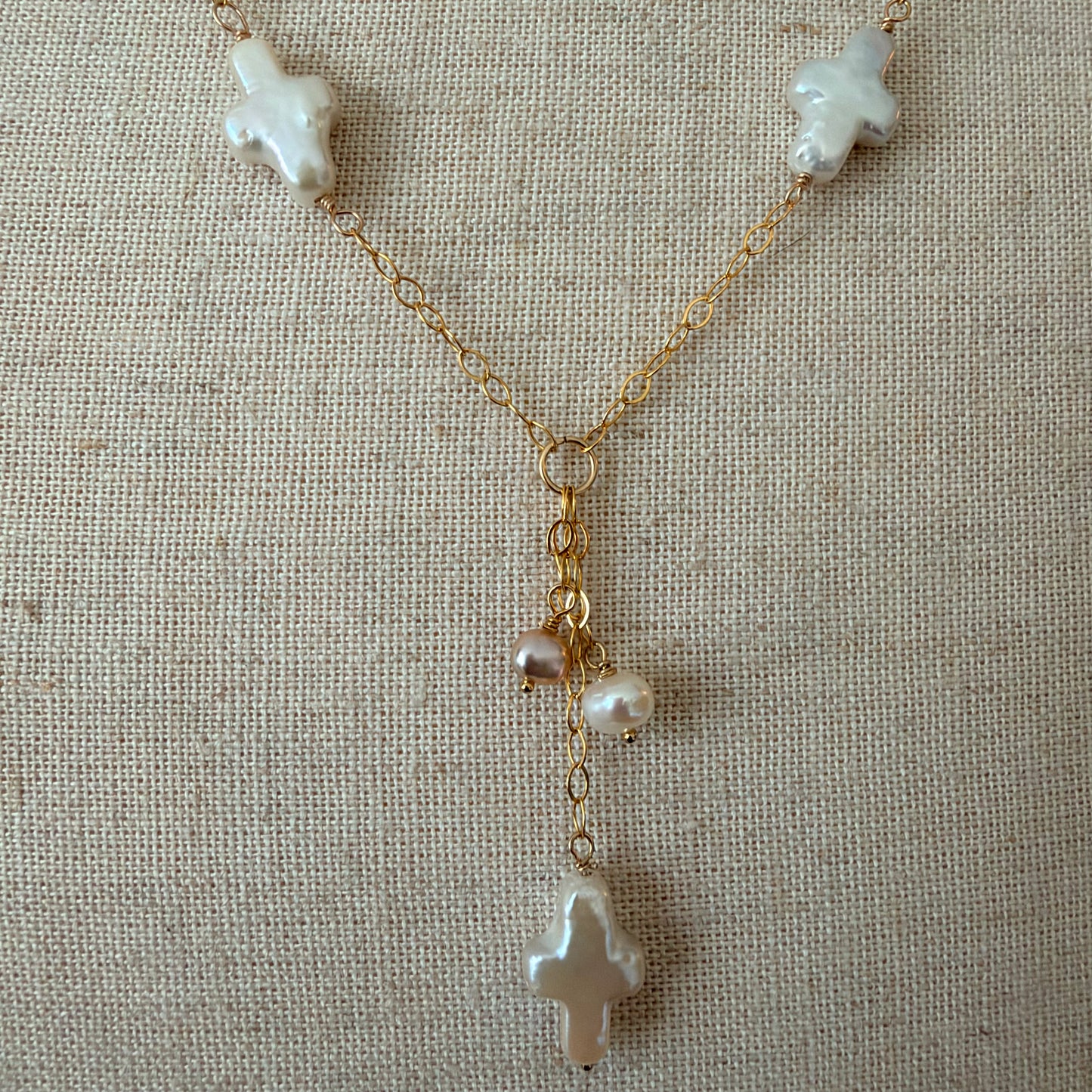 Trinity Pearl Lariat Necklace | Pearl Collection