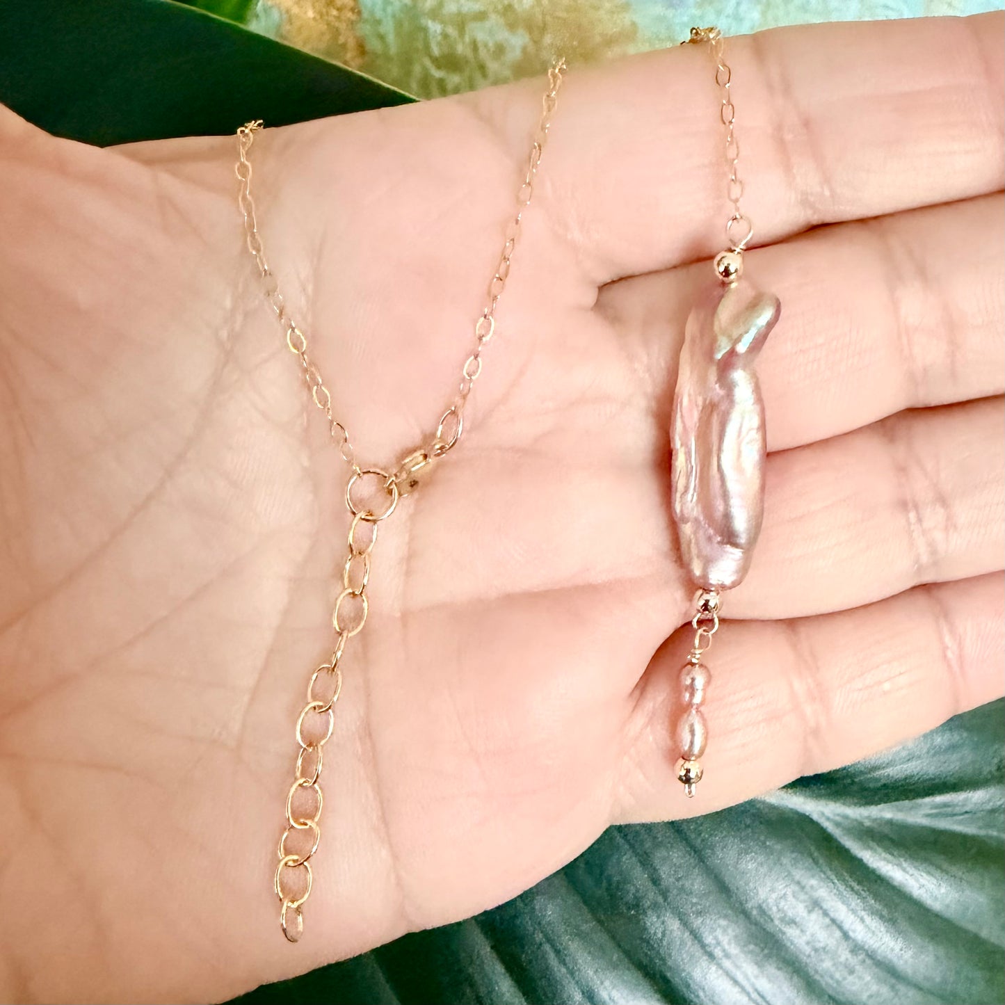 Island Lariat Pearl Necklace | Gold Filled Collection