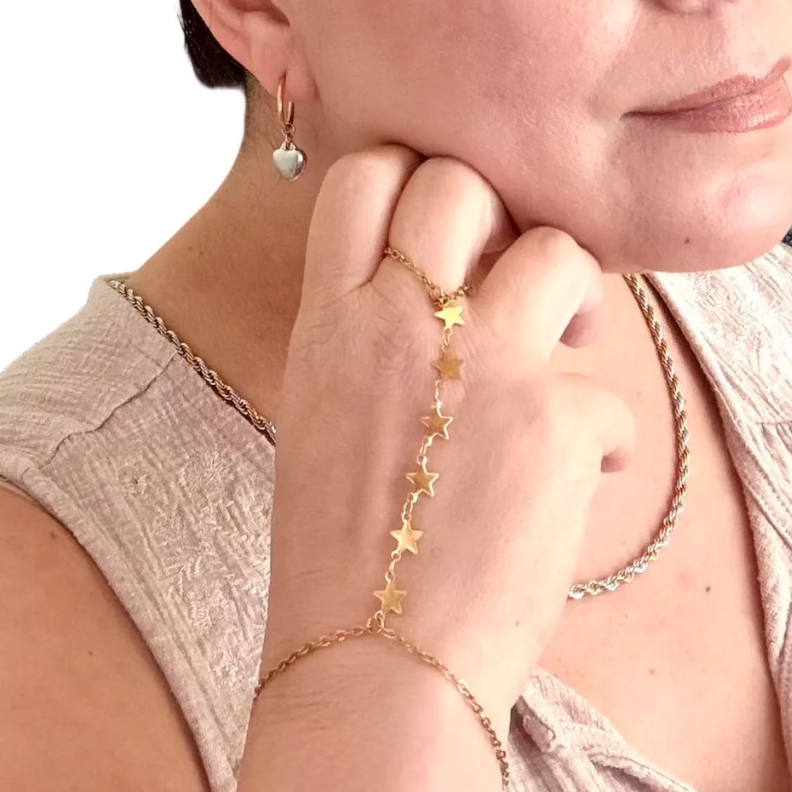 Star Link Hand Chain | Stainless Steel Collection