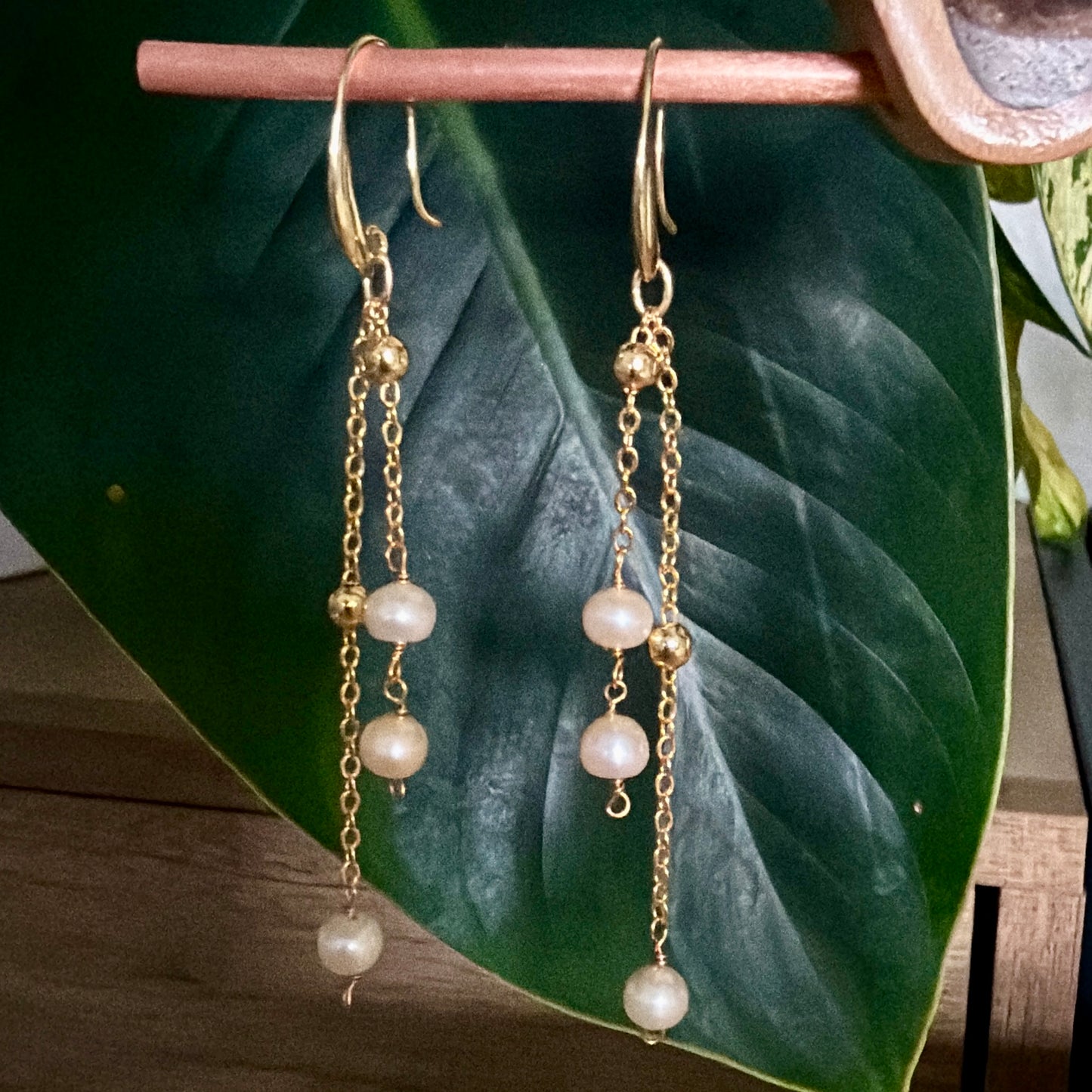 Golden Hour Pearl Earrings