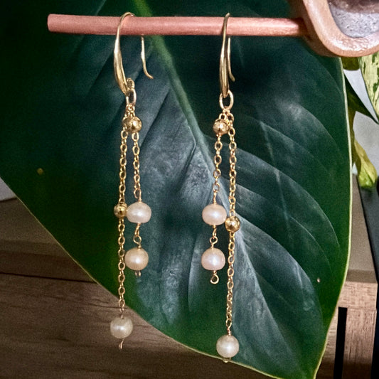 Golden Hour Pearl Earrings