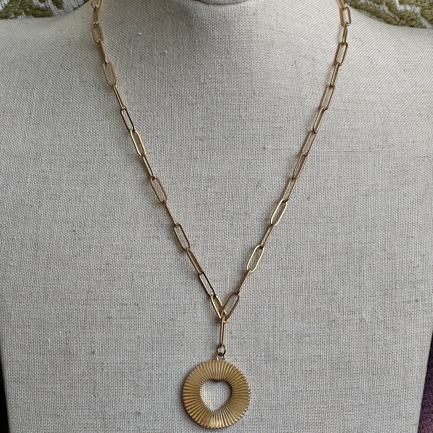 SS Ripple Heart Necklace | Stainless Steel Collection by Bella Adornia