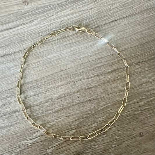 Paperclip Chain Anklet | Gold Filled Collection by Bella Adornia