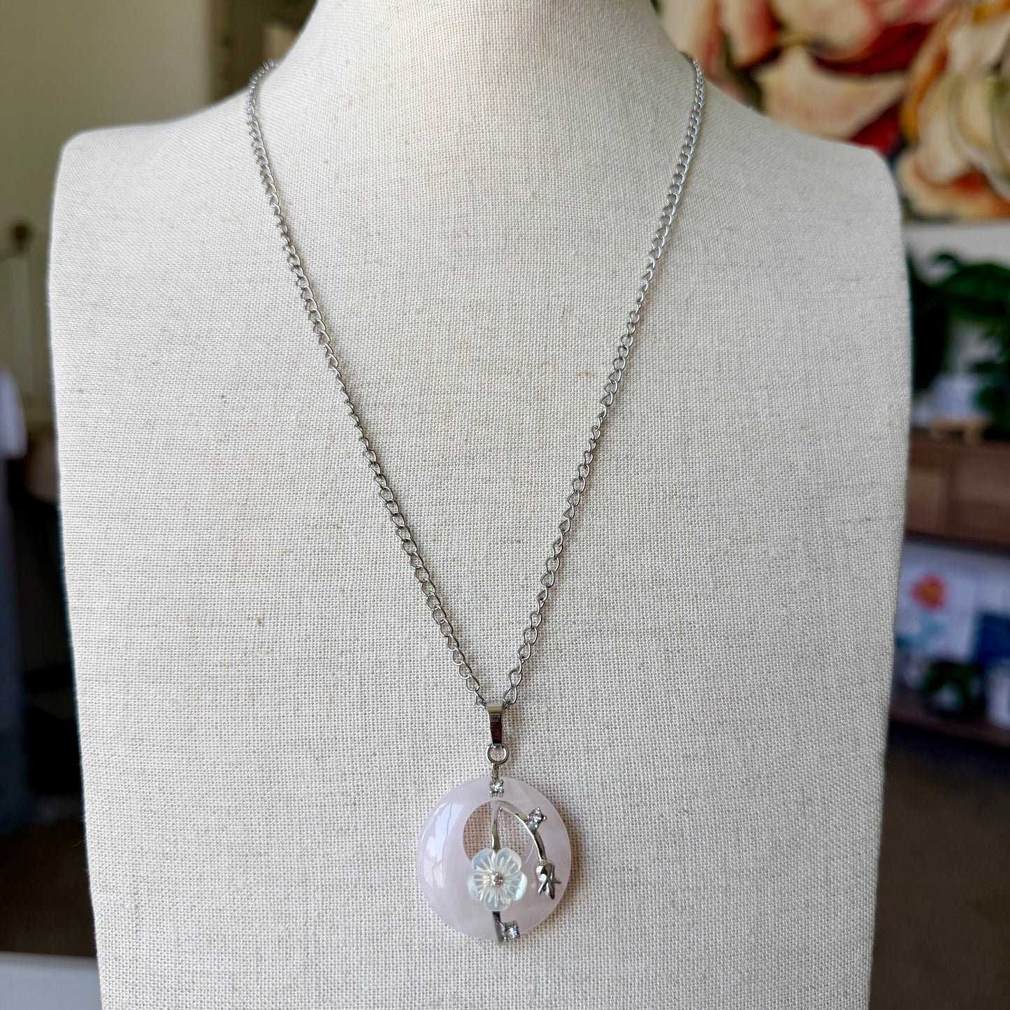 Celestial Bloom Gemstone Necklace | Stainless Steel Collection
