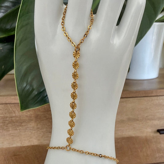 Sunburst Satellite Hand Chain | Stainless Steel Collection