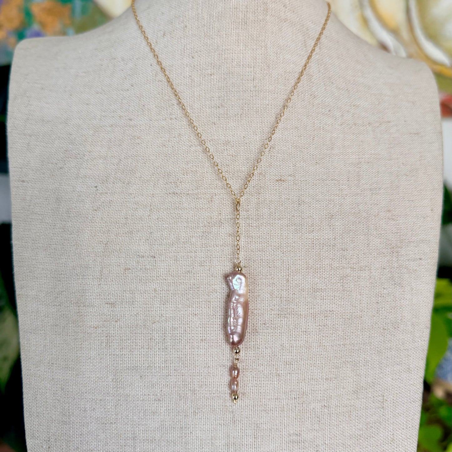 Island Lariat Pearl Necklace | Gold Filled Collection