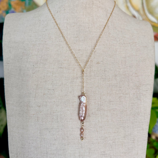Island Lariat Pearl Necklace | Gold Filled Collection