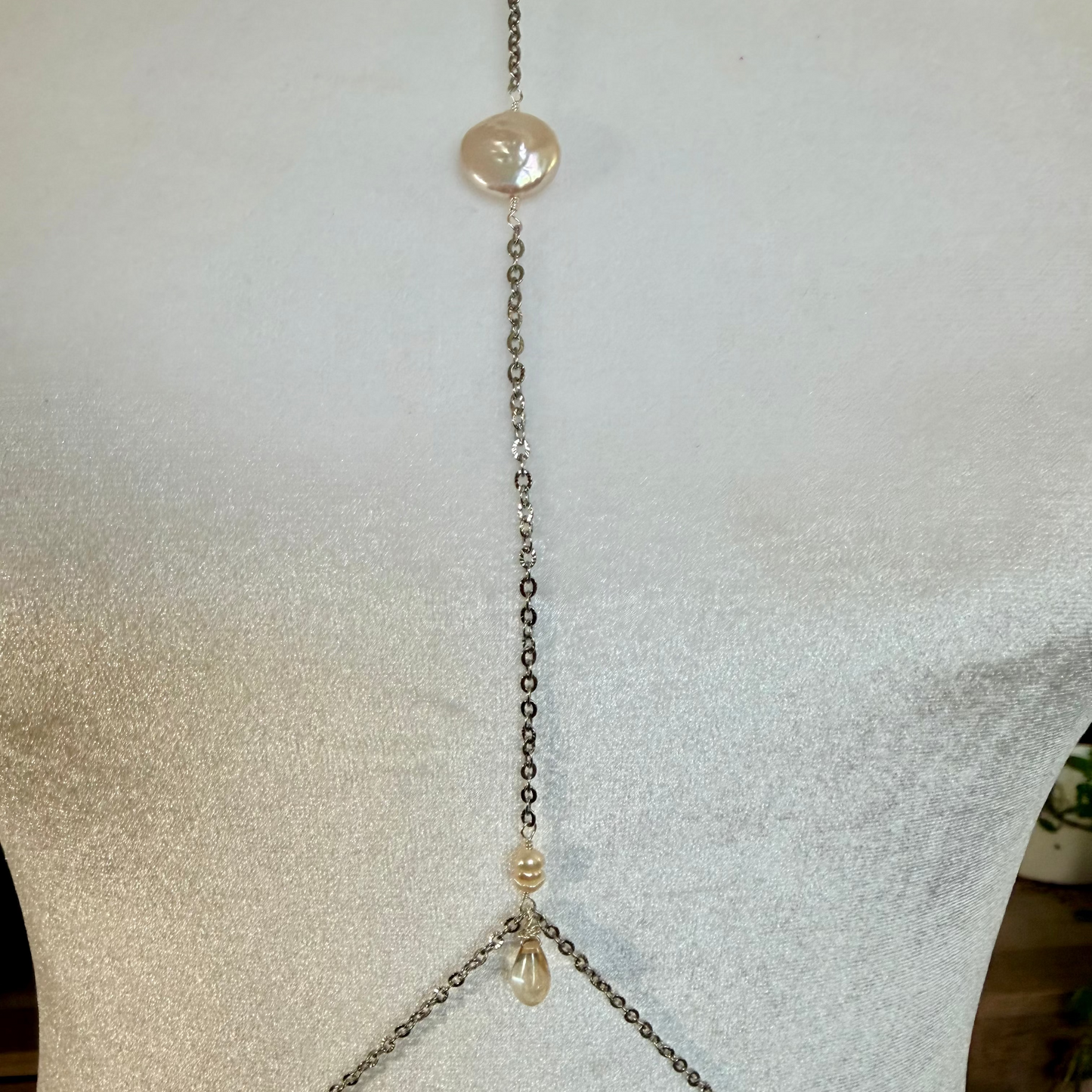 Pearl Drop Body Chain | Stainless Steel Collection