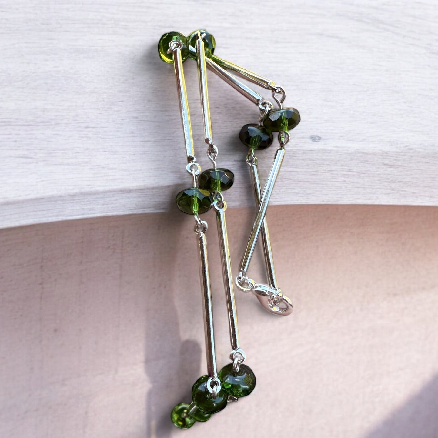 Green and Silver Connector necklace