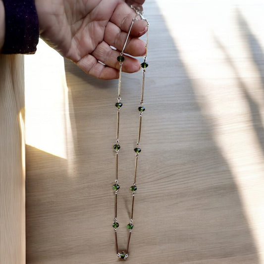 Green and Silver Connector necklace