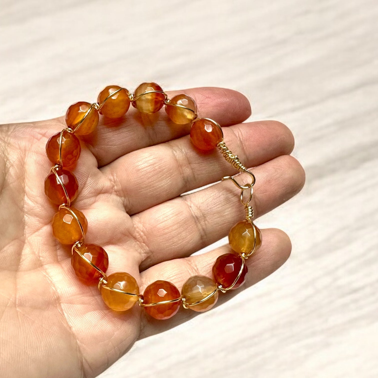 Carnelian Serenity Gemstone Orbit Bracelet