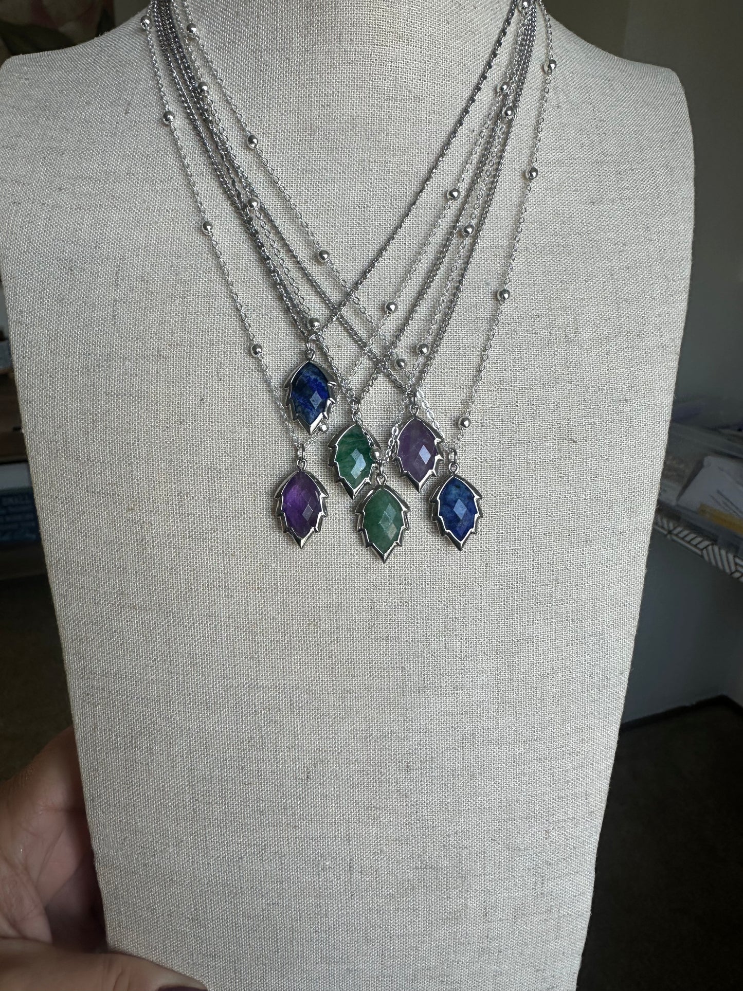 Mystic Leaf Pendant Necklace | Gemstone Collection by Bella Adornia