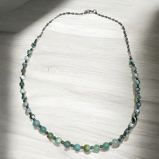 Serene Agate Gemstone Necklace